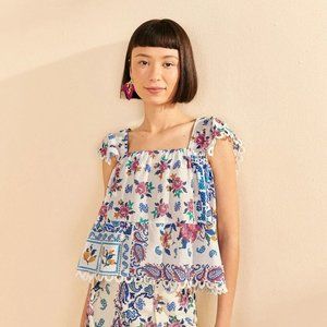 Farm Rio Romantic Bandanas Blouse